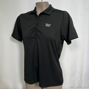 Wells Fargo Bank Employee Embroidered Black Performance Polo Shirt Women's SMALL